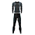  Santic Men's 200G Anti-Microbial Superfine Spandex Body-Hugging Long Suits with Blue Line Pattern