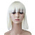  Capless Medium White Straight High Quality Synthetic Japanese Kanekalon Wigs
