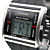  Orologio digitale, meccanico, da uomo, con cinturino in gomma - Nero