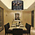  Stylish Crystal Flush Mount with 6 Lights in Black Fabric Shade
