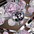 Crystal Semi Flush Mount with 4 Lights in Purple