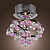  Crystal Semi Flush Mount with 4 Lights in Purple