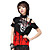  Sexy Cool Short Sleeve Strapless Cotton Punk Lolita T-shirt with Collar(2 Colors)