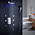  LED Wall Mount Thermostatic Chrome Shower Faucet with BodySprays (Chrome Finish)