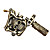  2 Carved Tattoo Machine Guns Kit Liner og Shader