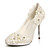 elegante Satin Pfennigabsatz Pumpen / geschlossen Zehen mit Blume Hochzeit / Party Schuhe