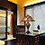  FOUNTAINBLEAU - Lampada da tavolo stile tiffany motivo floreale con 2 lampadine