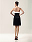  Sheath/ Column Strapless Knee-length Organza And Stretch Satin Cocktail Dress