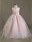  Ball Gown Jewel Floor-length Satin Tulle Flower Girl Dress