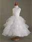  Ball Gown Square Tea-length Satin  Organza Flower Girl Dress