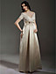  Sheath / Column Empire V-neck Floor-length Satin Maternity Wedding Dress
