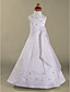  A-line Spaghetti Straps Floor-length Organza And Satin Flower Girl Dress With A Wrap
