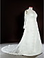  chapelle A-ligne de train satin dentelle plus la robe de mariage de taille