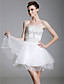  A-line Strapless  Short/ Mini  Satin  Tulle  Cocktail Dresses (WSH04160)