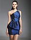  Taffeta Sheath/ Column One Shoulder Short/Mini Beaded Cocktail Dress inspired by Grammy