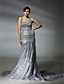  Squined Trumpet/Mermaid Sweetheart Court Train Evening Dress inspired by Natalie Mark at Oscar