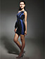  Taffeta Sheath/ Column One Shoulder Short/Mini Beaded Cocktail Dress inspired by Grammy