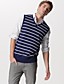  Men's Striped Cashmere V-Neck Sweater Vest