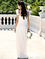  Sheath/Column Straps Sweep/Brush Train Chiffon Wedding Dress with 3D Flowers