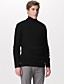  Men's Whole Ribbed Turtleneck Cashmere Pullover