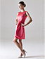  Sheath/Column Scoop Short/Mini Satin Bridesmaid/Wedding Party Dress