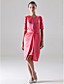  Sheath / Column Scoop Knee-length Satin Bridesmaid/ Wedding Party Dress With A Wrap