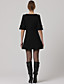  Cotton / Double Breasted Half Sleeves Round Neckline Pleated Dress / Women's Dresses (FF-B-BJ1058016)