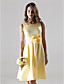  A-line Square Knee-length Satin Bridesmaid/ Wedding Party Dress