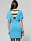  ts elastischen Bänder Rundhals Jersey-Kleid