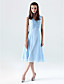  A-line V-neck Knee-length Chiffon Bridesmaid/Wedding Party Dress With Criss-Cross Bodice