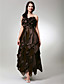  Chiffon Taffeta A-line Strapless Tea-length Evening Dress
