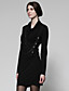  TS Chain Cowl Collar Long Sleeve Dress