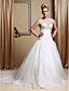  Ball Gown Strapless Chapel Train Wedding Dress