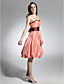  A-line Spaghetti Straps Knee-Length Taffeta Bridesmaid/Wedding Party Dress