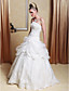  A-line Strapless Scalloped-Edged Neckline Organza Floor-length Wedding Dress