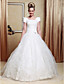  Ball Gown Scoop Organza Satin Floor-length Wedding Dress