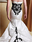  Taffeta Strapless Trumpet Wedding Dresses with Beaded Lace