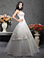  A-line/Princess Spaghetti Straps Sleeveless Floor-length Satin Wedding Dress