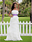  Sheath/Column Scalloped-Edge Neckline Floor-length Organza Wedding Dress