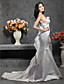  Trumpet/Mermaid Sweetheart Court Train Satin Wedding Dress