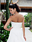  A-line Strapless Court Train Organza Wedding Dress