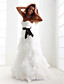  A-line Princess Sweetheart Strapless Floor-length Organza Wedding Dress