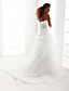  A-line Strapless Chapel Train Organza Wedding Dress