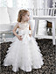  A-line Jewel Floor-length Tulle Satin Flower Girl Dress