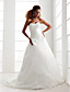 A-line/ Princess Sweetheart Court Train Organza Wedding Dress