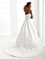  A-line/ Princess Sweetheart Court Train Organza Wedding Dress