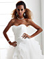  Ball Gown Strapless Sweetheart Court Train Organza Wedding Dress