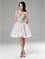  A-line Sweetheart Knee-length Stretch Satin Tulle Cocktail Dress
