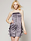  ts Silber Reißverschluss trägerlosen Kleid Clubbing
