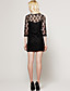  ts manches en dentelle noire robe de trois quart
